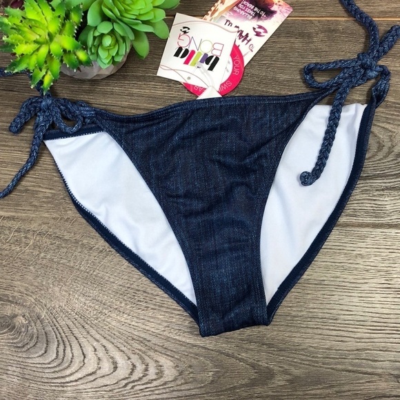 NWT Billabong Bikini Bottom Tie Blue Small - Picture 1 of 9